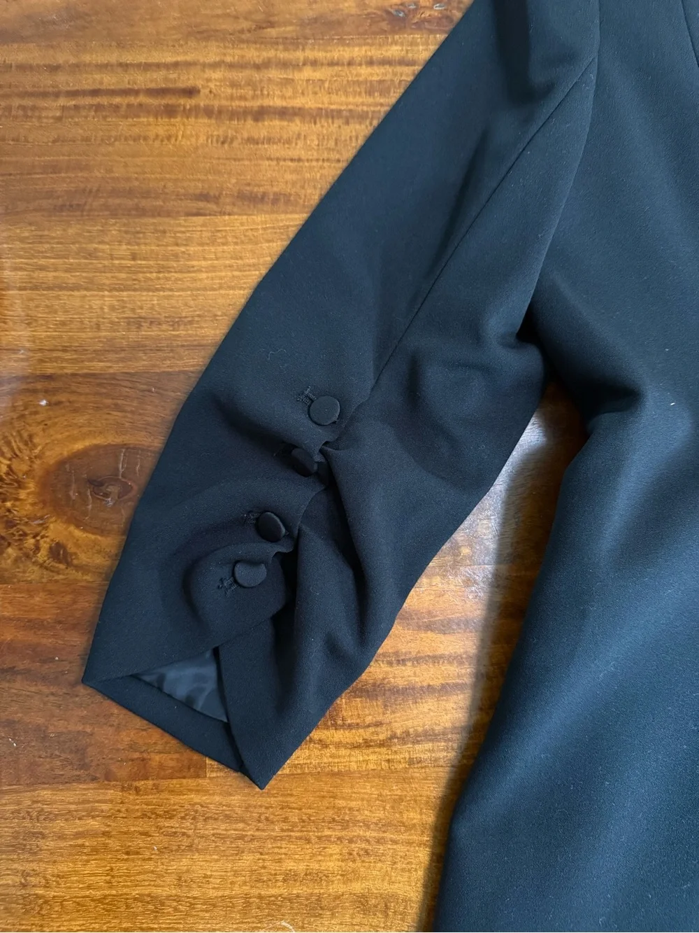 Calvin Klein Black Open-Front Three-Quarter Sleeve Blazer